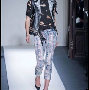 Balmain Runway Flag Jeans 8 (40 Fr) In EUC
